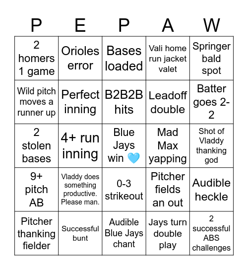 Chris Bassitt consumes alternative news #NOTMYPITCHER Bingo Card