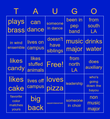 TBS Find Someone Card Bingo Card