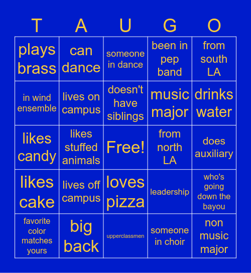 TBS Find Someone Card Bingo Card
