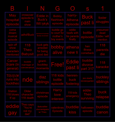 9-1-1 s 10 Bingo Card