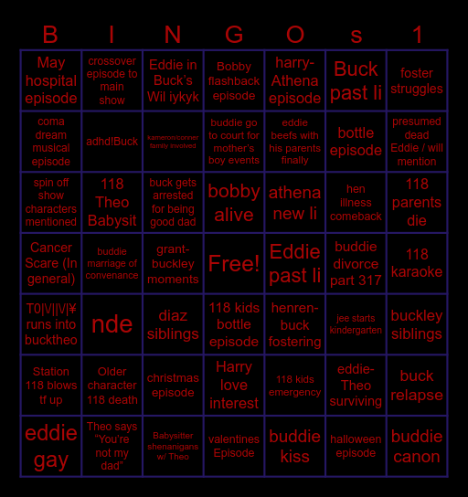9-1-1 s 10 Bingo Card