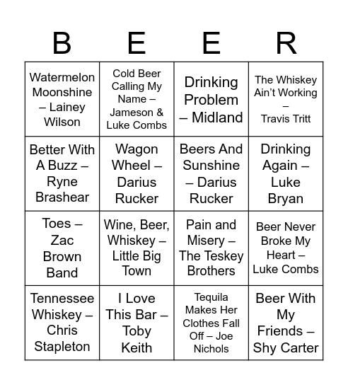 BONUS COUNTRY Bingo Card