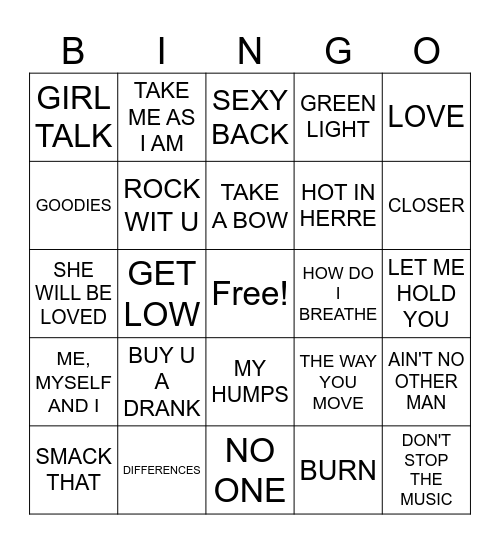 MUSIC BINGO - X MARKS THE SPOT Bingo Card