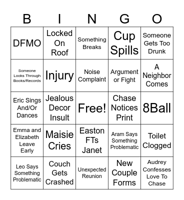 3R Party Bingo Card