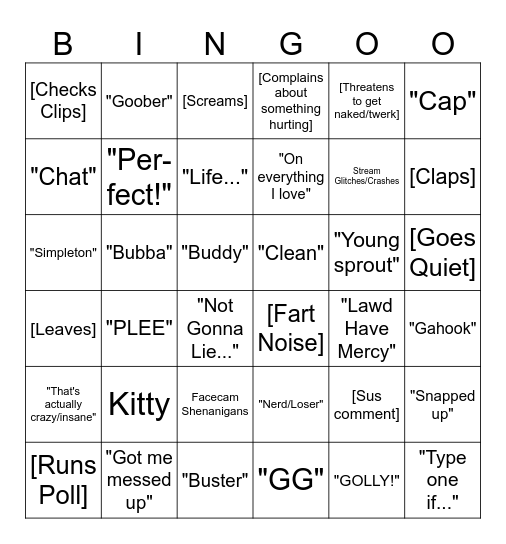 CaseOh Bingo Card