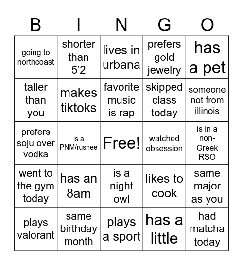 rosy rendezvous Bingo Card