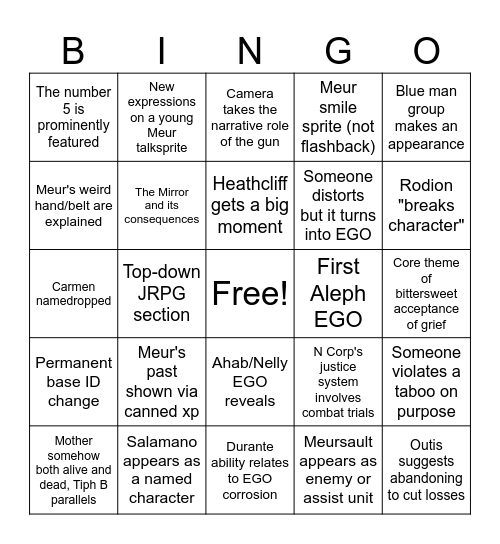 Canto 10 Predictions Bingo Card