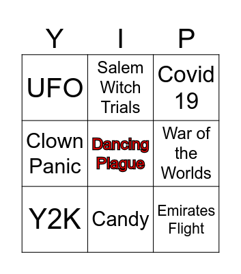 Mass Hysteria Bingo Card