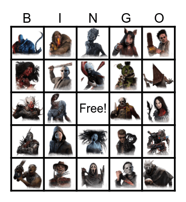 Dead By Daylight Killer Bingo Card
