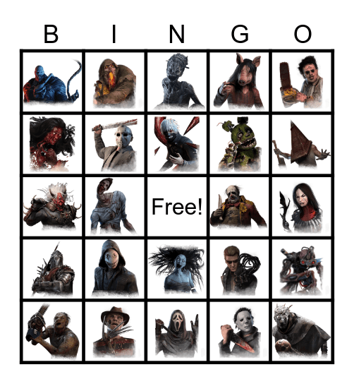 Dead By Daylight Killer Bingo Card