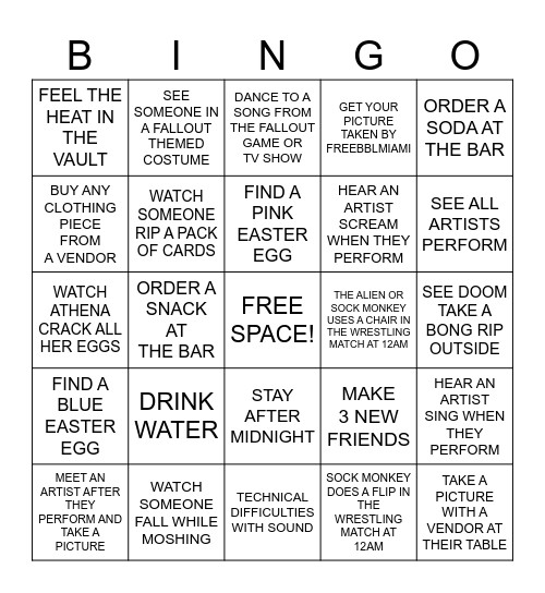 ☢️ OUTFALL MiNi-GAME ☢️ Bingo Card