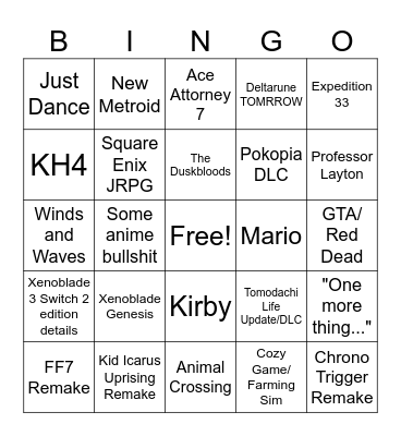 Direct Bingo Card