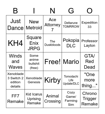 Direct Bingo Card