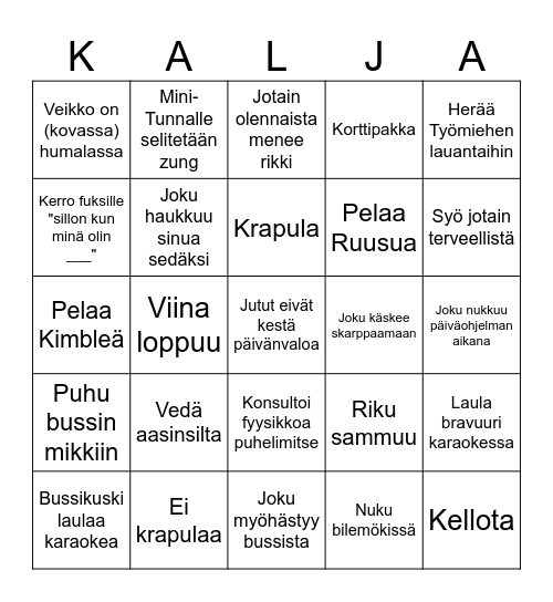 KPK-bingo Card