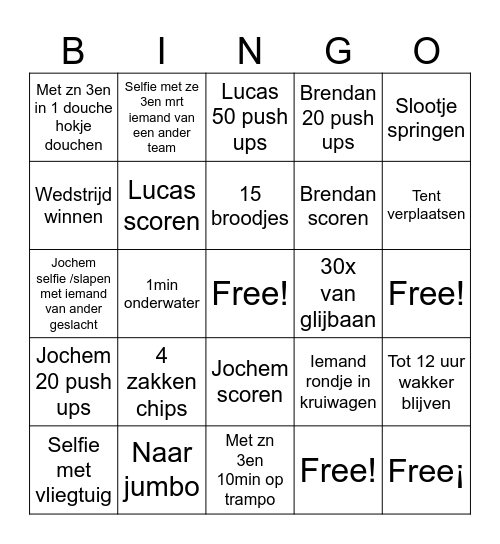 Snippen Bingo Card