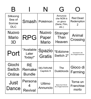 09/09 Direct Bingo Card