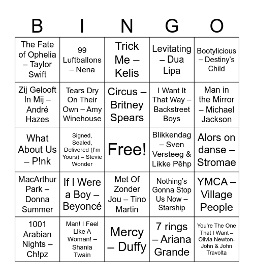 Ronde 1 Bingo Card