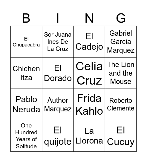 Loteria Bingo Card