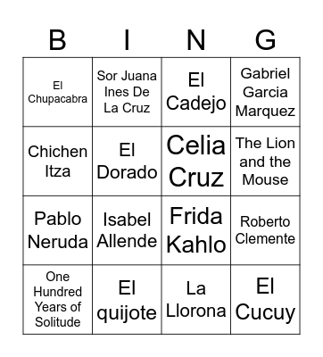 Loteria Bingo Card