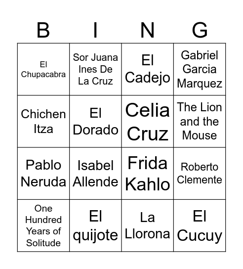 Loteria Bingo Card