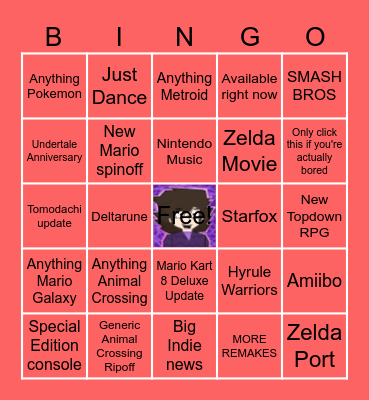 Nintendo Direct Bingo Card