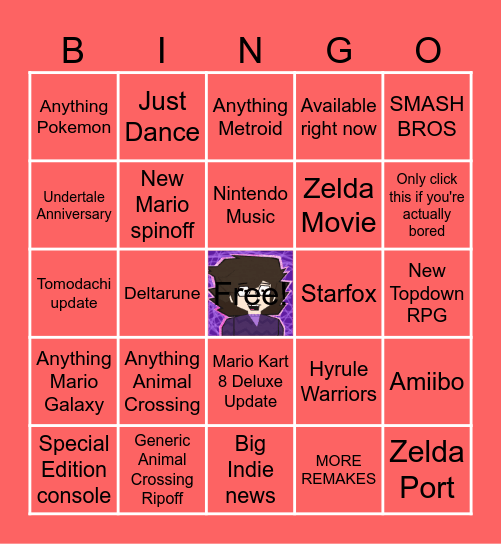 Nintendo Direct Bingo Card