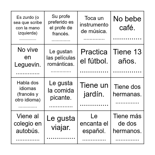 Conoce mejor a tus compañeros Bingo Card