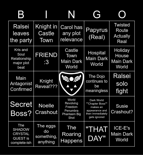Deltarune Chapter 6 Bingo Card