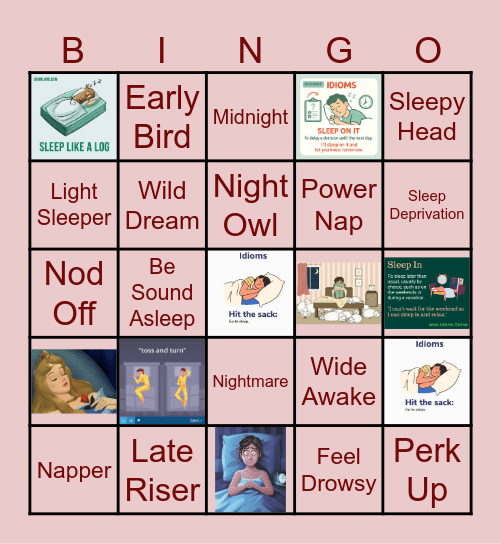 Early birds & Night Owls Bingo Card