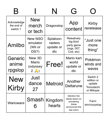 Direct Bingo Card