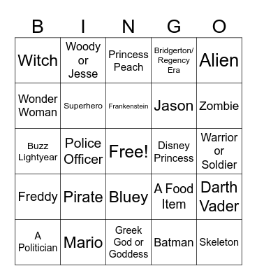 Trick or Treat Bingo Card