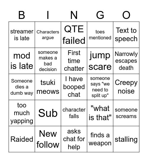 ScaredyChlo's Bingo (post in discord) Bingo Card