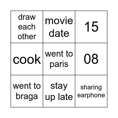 US BINGO Card
