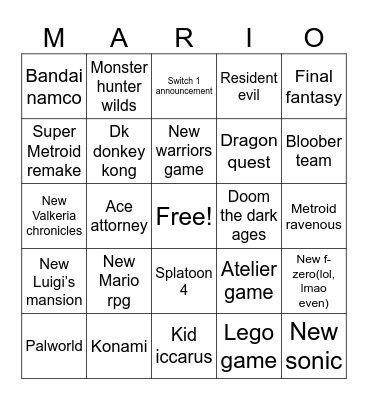 Double direct bingo Card