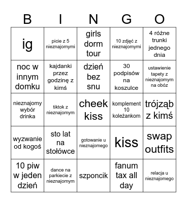 Obóz PWR Bingo Card