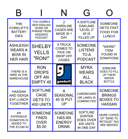RETOSA BINGO Card