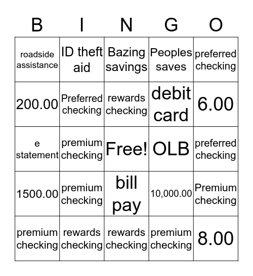 Bazing Bingo Card
