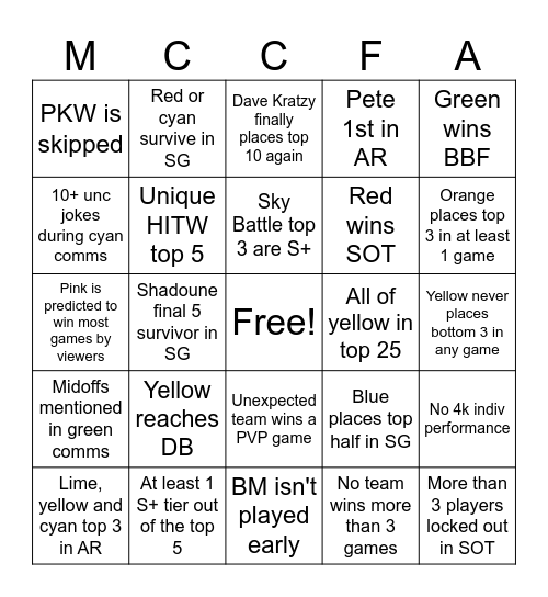 Bingo Card