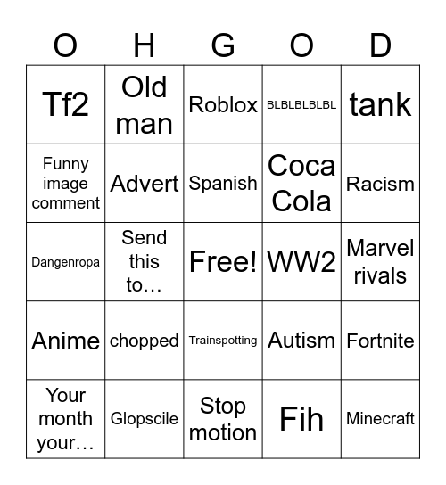 INSTAGRAM REELS BINGO Card