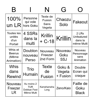 Dokkan Bingo Card