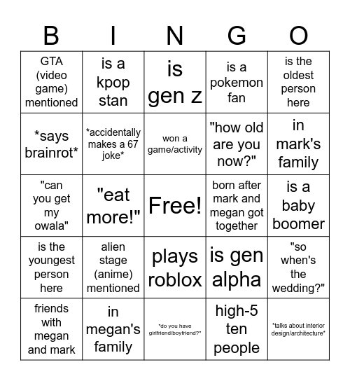 Picnic Bingo! Bingo Card
