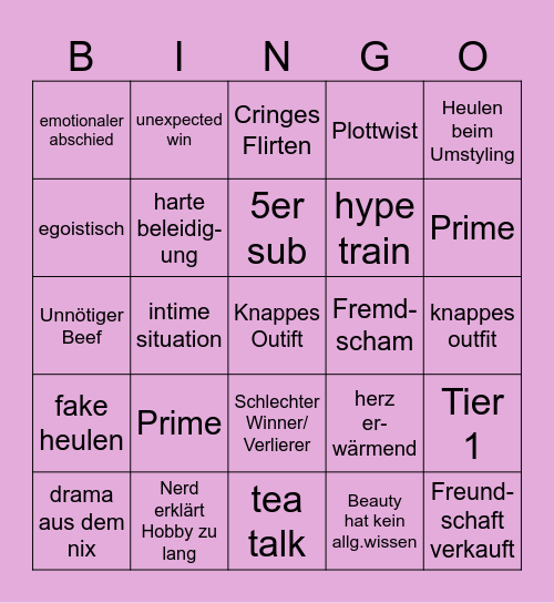 B&N Bingo Card