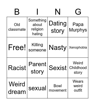 Nik’s Bingo Card