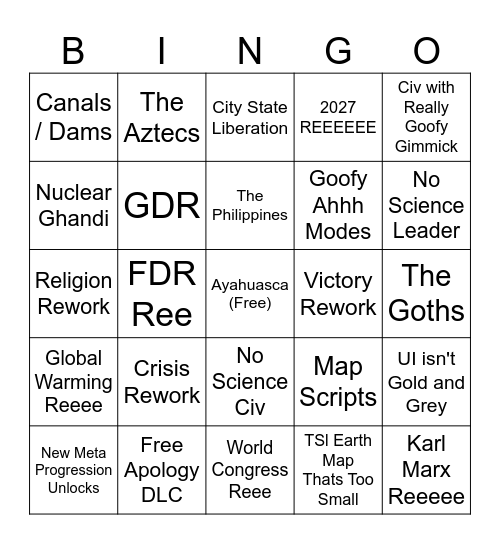 Arc of Tommorow Nuworm Version Bingo Card