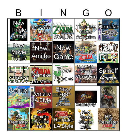 Legend of Zelda 40th Anniversary Bingo Card