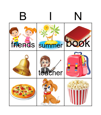 Back to School Bingo Card