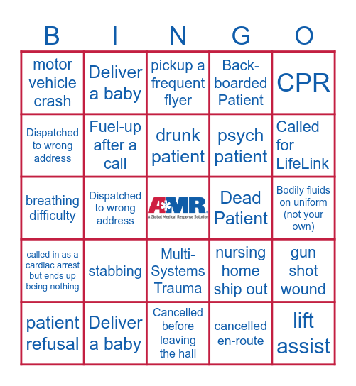 EMS Bingo Card
