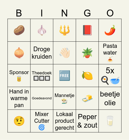 Dagelijkse Kost Bingo Card