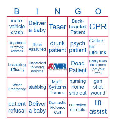 EMS Bingo Card