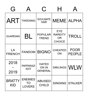 GACHA BINGO Card